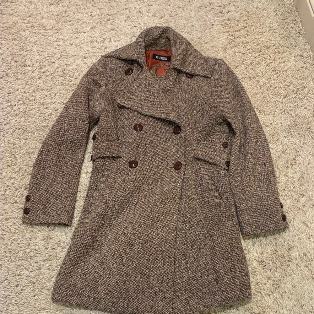 Guess Wool Blend Long Coat Size M